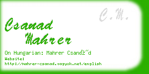 csanad mahrer business card